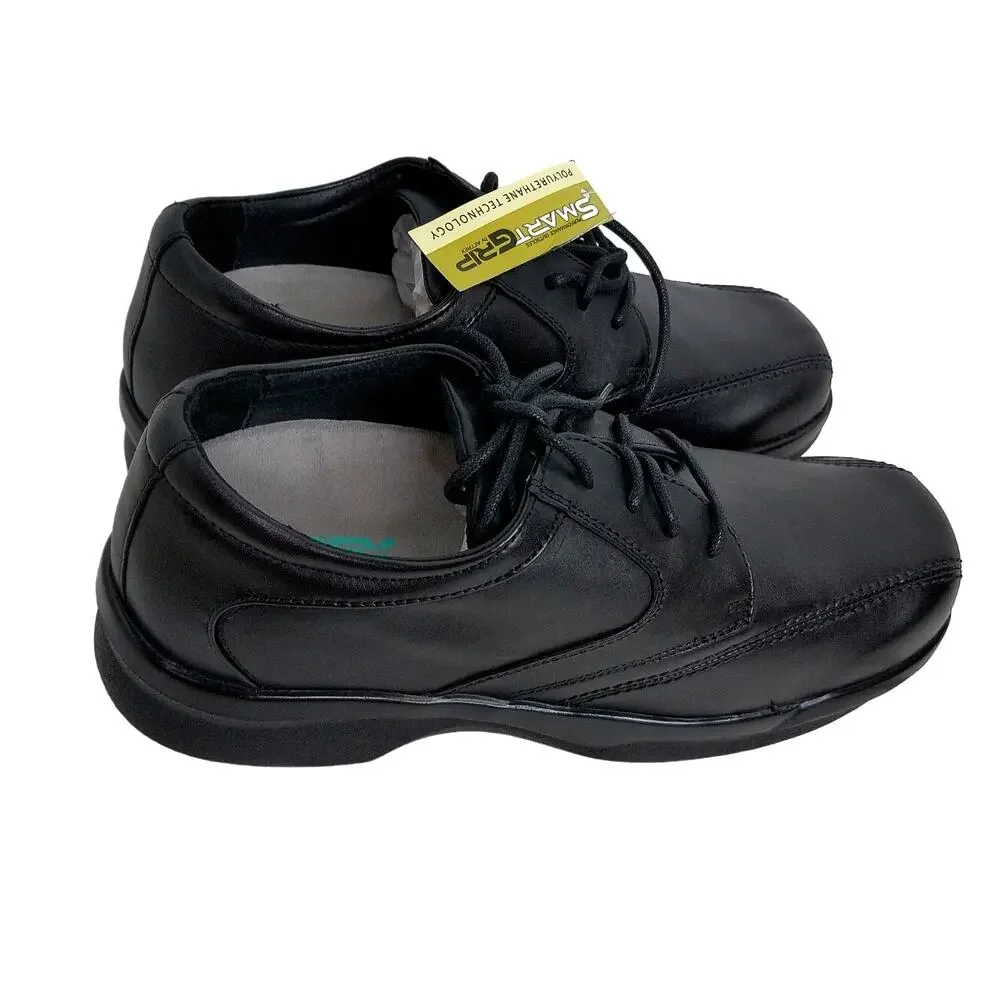 Apex Men's B2050 Black Leather Orthopedic Diabetic Dress Shoes Size 8M